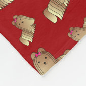 赤パーソナライズされたシーズー（犬）tzu dogsと名付ける フリースブランケット (角)