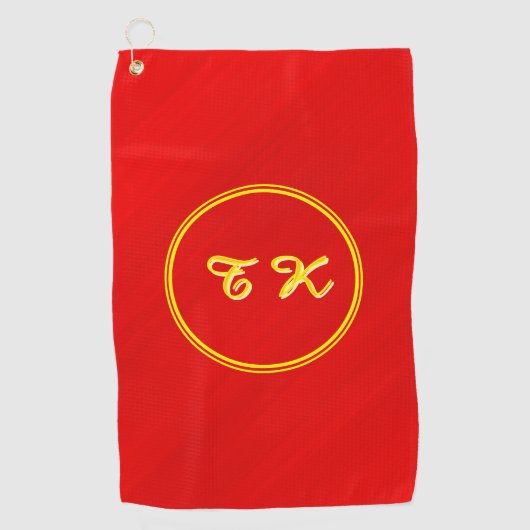 赤パーソナライズされたスタイリッシュ ゴルフタオル (正面)