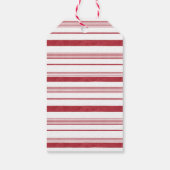 赤パーソナライズされたストッキングストライプ水彩ラベル ギフトタグ (裏面)