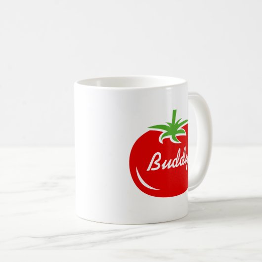 赤パーソナライズされたトマトコーヒーマグアイディア コーヒーマグカップ (正面右)