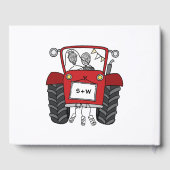 赤パーソナライズされたトラクタカントリーファームズ結婚ズ ゲストブック (裏面)