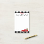 赤パーソナライズされたトラック ポストイット (デスク上)