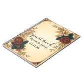 赤パーソナライズされたバラ金ゴールドフレ結婚ーム ノートブック (左側)