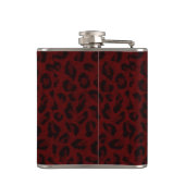 赤パーソナライズされたヒョウ皮フラスコ フラスク (裏面)