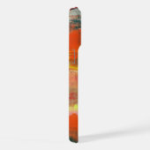 赤パーソナライズされたピンクイエロー抽象芸術アート iPhoneケース (右側面)