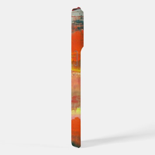 赤パーソナライズされたピンクイエロー抽象芸術アート iPhoneケース (右側面)