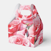 赤パーソナライズされたフローラアーチ赤ちゃんシャワー フェイバーボックス (裏面サイド)