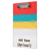 赤パーソナライズされたブルーイエローホワイトグレーかわいい クリップボード (左)