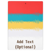 赤パーソナライズされたブルーイエローホワイトグレーかわいい クリップボード (裏面)