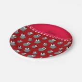 赤パーソナライズされたベビー ペーパープレート (アングル)