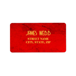 赤パーソナライズされたベルベットプリント ラベル