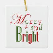 赤パーソナライズされたメリーの聖降誕祭 セラミックオーナメント (正面)