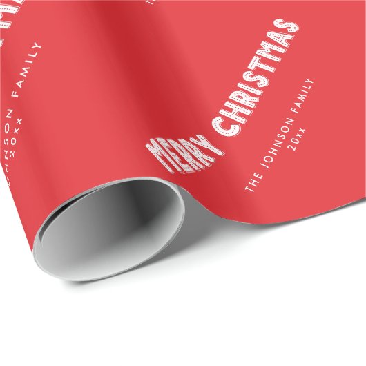 赤パーソナライズされたメリークリスマスラッピング紙 ラッピングペーパー (ロールコーナー)