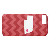 赤パーソナライズされたモダンチェブロンネブラスカハート Case-Mate iPhoneケース (裏面(横))