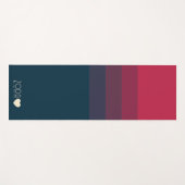 赤パーソナライズされたモノグラムのと黒のグラデーション ヨガマット (正面(横))