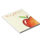 赤パーソナライズされたリンゴ先生学校 ノートパッド (アングル)