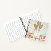 赤パーソナライズされたレシピ用クック市松模様にブック ノートブック (内部)