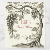 赤パーソナライズされたワイン ワインラベル (シングルラベル)