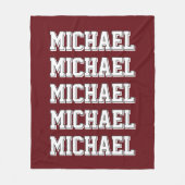 赤パーソナライズされた一文字 フリースブランケット (正面)