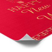 赤パーソナライズされた中国の色の金ゴールド ポスター (角)