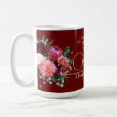 赤パーソナライズされた五十双結婚周年記念 コーヒーマグカップ (左)