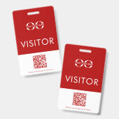 赤パーソナライズされた会社ロゴビジターバッジ バッジ (正面＆裏面)