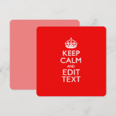 赤パーソナライズされた保のCALM AND Edit文字 (正面/裏面)
