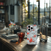 赤パーソナライズされた刺繍フローラと引用文 Case-Mate iPhoneケース