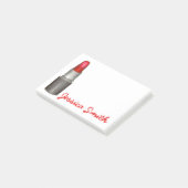 赤パーソナライズされた口紅メイクアップ美しいポスト ポストイット (アングル)