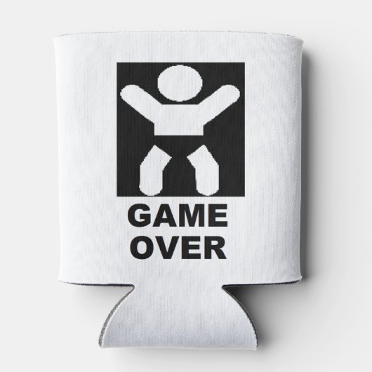 赤パーソナライズされた坊のシャワー 缶クーラー (裏面)