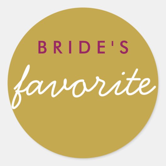 赤パーソナライズされた嫁マゼンお気に入りのタ金ゴールド ラウンドシール (正面)