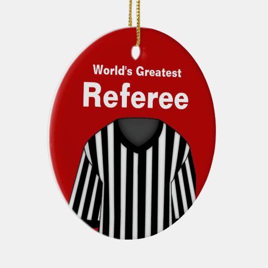 赤パーソナライズされた審判オーナメント セラミックオーナメント (右)