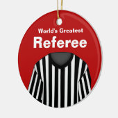 赤パーソナライズされた審判オーナメント セラミックオーナメント (左)