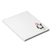 赤パーソナライズされた帽子の可愛いクリスマスペンギン ノートパッド (アングル)