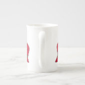 赤パーソナライズされた帽子マグ ボーンチャイナマグカップ (裏面)