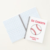 赤パーソナライズされた彗星野球スパイラルノート ノートブック (内部)