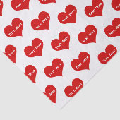 赤パーソナライズされた愛ハート 薄葉紙 (詳細)