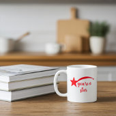 赤パーソナライズされた星マ感動的グ コーヒーマグカップ