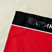 赤パーソナライズされた泳チーム泳ぐ人名 ビーチタオル (インサイチュ)