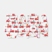 赤パーソナライズされた消防車パーティーパターン誕生日 フェイバーボックス (折り畳みなし)