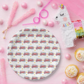 赤パーソナライズされた消防車パーティー ペーパープレート (パーティー)