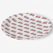 赤パーソナライズされた消防車パーティー ペーパープレート (アングル)