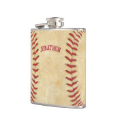 赤パーソナライズされた球運動選手 フラスク (左)