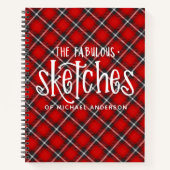 赤パーソナライズされた画家Sketchbook ノートブック (正面)