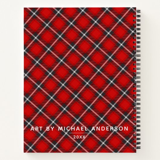 赤パーソナライズされた画家Sketchbook ノートブック (裏面)