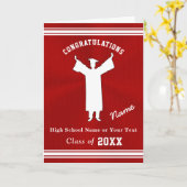 赤パーソナライズされた白の卒業証書 カード (黄色い花)