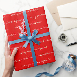赤パーソナライズされた白クリスマスラッピング紙 ラッピングペーパー