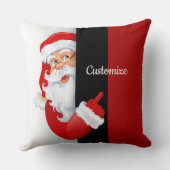 赤パーソナライズされた白サンタ クッション (裏面)
