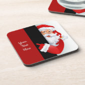 赤パーソナライズされた白サンタ コースター (左側)