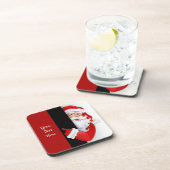 赤パーソナライズされた白サンタ コースター (右側)